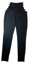 Windsor Black Cut Out Straight Pants Black High Rise