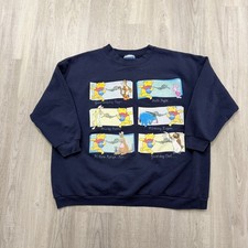Vintage Disney Winnie the Pooh Sweatshirt Size 3XL Blue Crewneck Piglet Eeyore