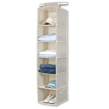 6-Shelf Hanging Shelves Sweater Closet Organizer Room Essentials Beige
