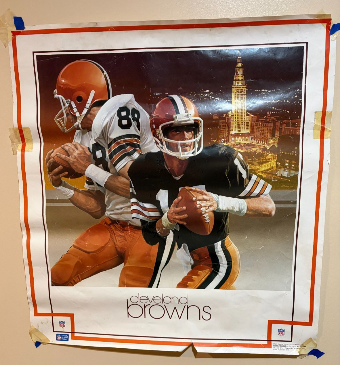 BRIAN SIPE Cleveland Browns 1983 Sports Poster NFL 23 x 25
