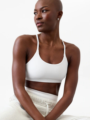 Athleta Transcend Scoop Bra A-C Yoga Studio Pilates | White Small #413241 NEW