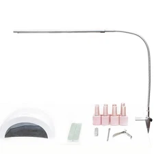 Nail Desk Lamp with Clamp, New Upgrade 8-10W Dimmable LED 360° Flexible Goose...