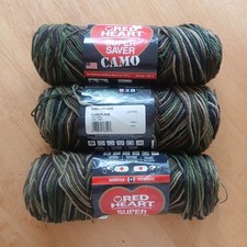 Red Heart Super Saver Yarn Camouflage 2  3/4 Skeins 2 Are New 1 has some gone