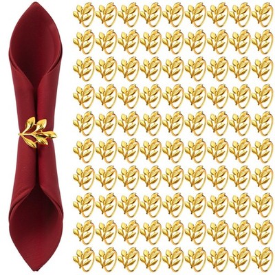 WILLBOND Leaf Napkin Rings Holders Fall Party Napkin Rings for Christmas Thanksg