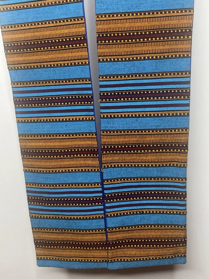 Iglesia Clero Pastor Sacerdote Religioso Cristiano Aqua Oro Tejido Estola Vestimenta Foto 3 de 4