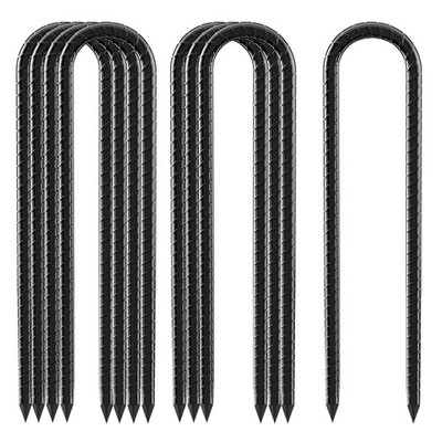 Rebar Stakes 12 Inch U Hook Ground Anchors Heavy Duty Rust Proof 8 PCS