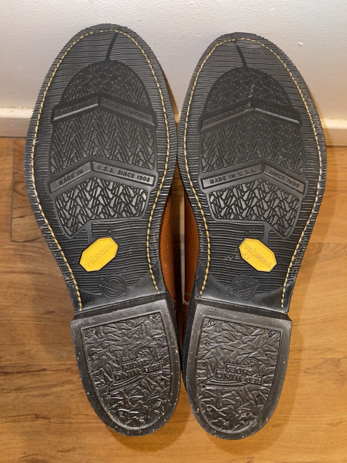 Red Wing 1115 Pecos Nailseat Vibram Tan Pull On Western Cowboy Work Boot 11 D