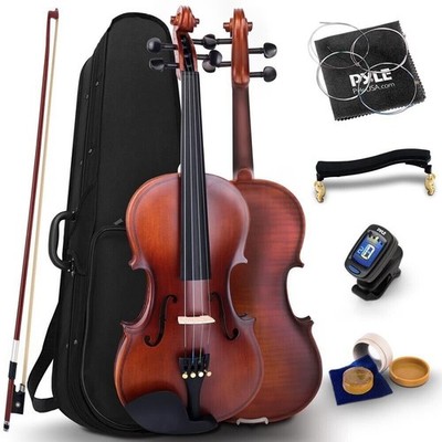 Pyle Violin 4 Strings Student Grade Plywood Instrument Lightweight 5lbs 3.4in