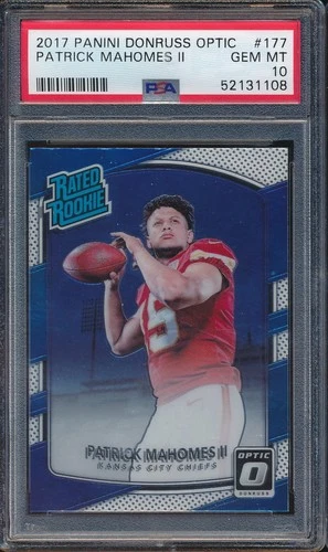 2017 Panini Donruss Optic Patrick Mahomes RC Rated Rookie PSA 10