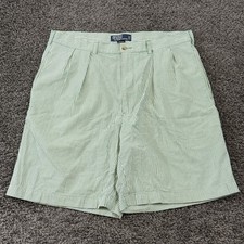 Vintage Polo Ralph Lauren Shorts Mens 36 Green White Chino Seersucker Tyler