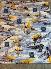United States Military US Air Force Cotton Fabric Airplanes Military Salute 1 yd