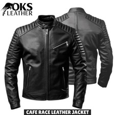 Men’s Black Slim Fit Genuine Leather Motorcycle Biker Jacket Classic Style S-3XL