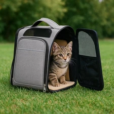 Pet Carrier Backpack, Expandable Cat Dog Carrier With Front & Back Extension
