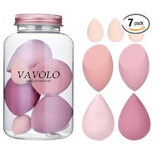 7 PCs Pink Series Multi-color Makeup Sponge Set Foundation Blending Beauty