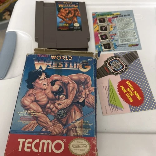 Tecmo World Wrestling Nintendo NES With Box, Game, Tested Working!