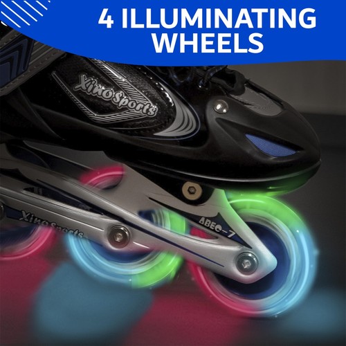 Xino Sports Kids Inline Skates for Girls & Boys - Adjustable Skates with LED ... - Picture 4 of 8