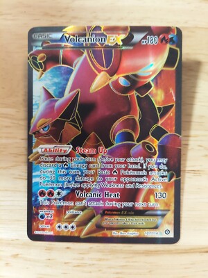 Volcanion EX 107/114 Steam Seige NM Full Art Ultra Rare Pokemon