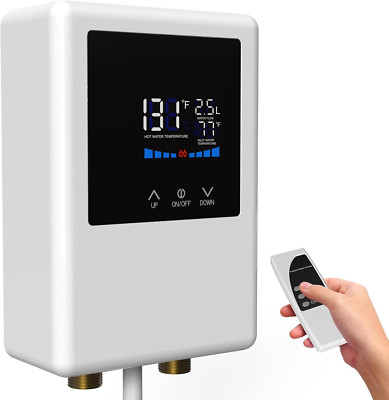 Tankless Water Heater Electric, 5500W 110V Instant Hot Water Heater with Remote