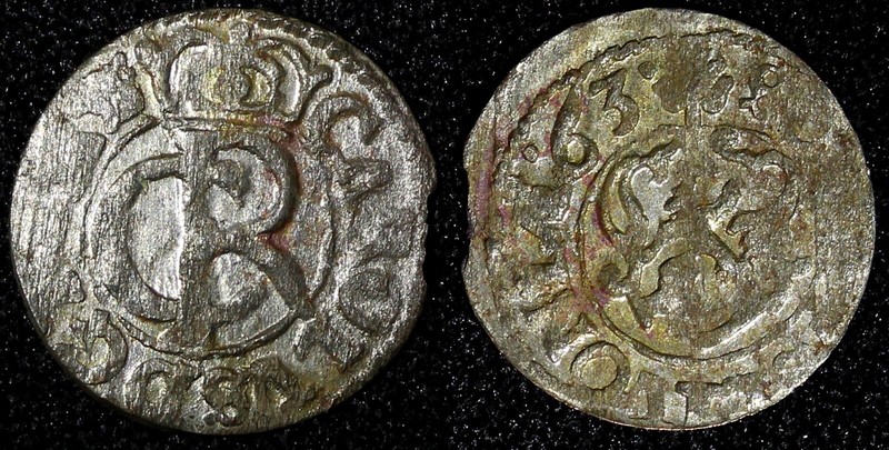 Livonia Riga CARL XI of Sweden (1660-1697)Silver 1663 Solidus,Schilling KM#55(8)