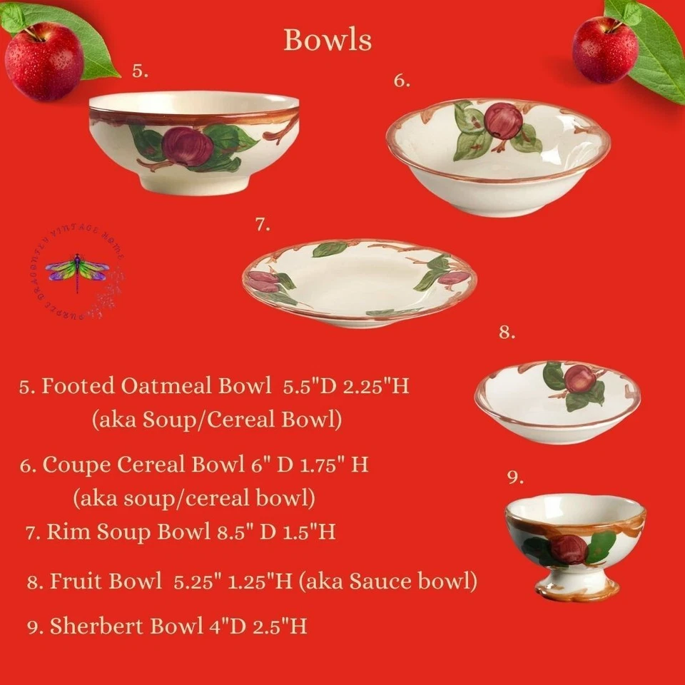 Manzana Franciscana Vintage* Reemplazos* Hecho en EE. UU.* Envío Gratis Foto 3 de 4