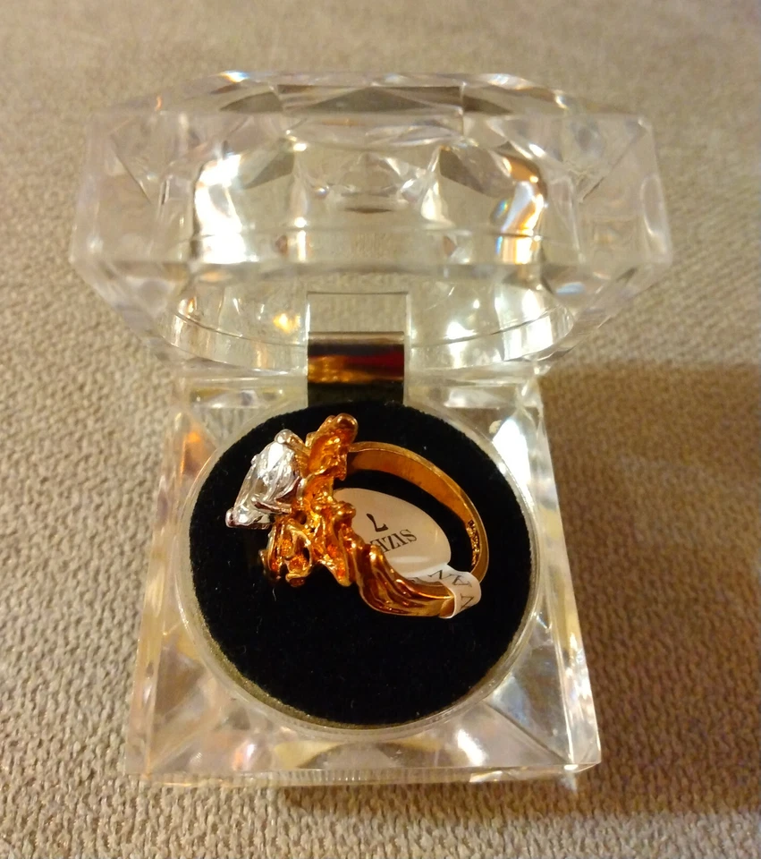 Anillo de filigrana 925 estampado de plata de ley con piedra circonita talla 7 Foto 3 de 4