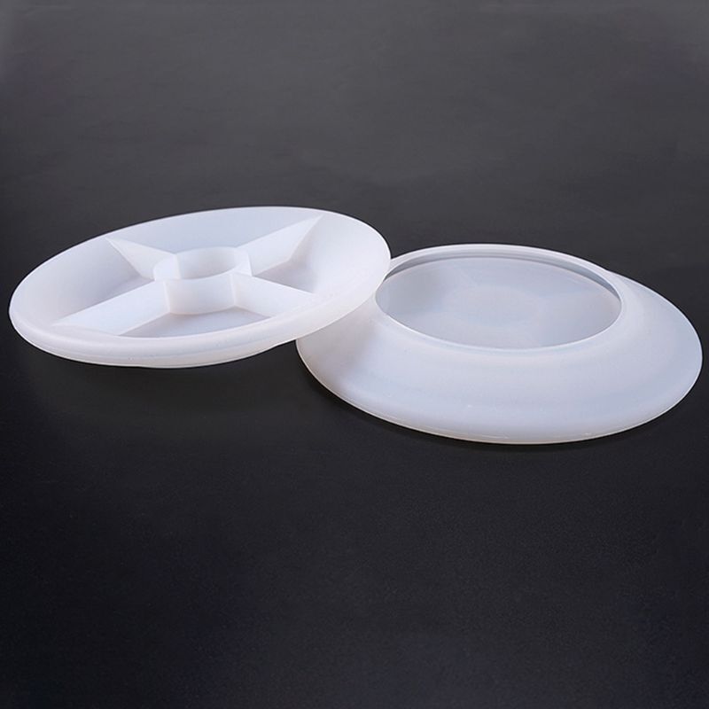 Practical Round Flat Plate Crystal Epoxy Resin Mold Plates Silicone