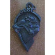 Vintage Pewter pendant Taz Tazmanian devil half heart 1995 Warner Bros Starline