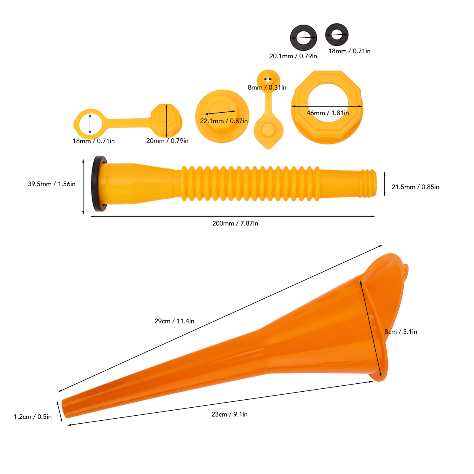 .* Gas Can Spout Kit Gas Can Nozzle Caps With Funnel For Most Plastic