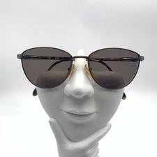 Vintage Jones New York Brown Metal Oval Sunglasses FRAMES ONLY