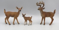 Schleich WHITE TAIL DEER FAMILY Buck Doe Fawn Figures Retired 2013 Animals