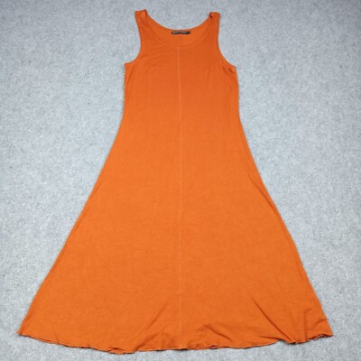 Gudrun Sjoden Midi Vestito Taglia M Arancione Viscosa Elastam