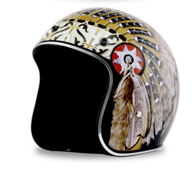 DOT Open Face 3/4 Motorcycle Helmet Cruiser Scooter Street Bike Helmet Vintage