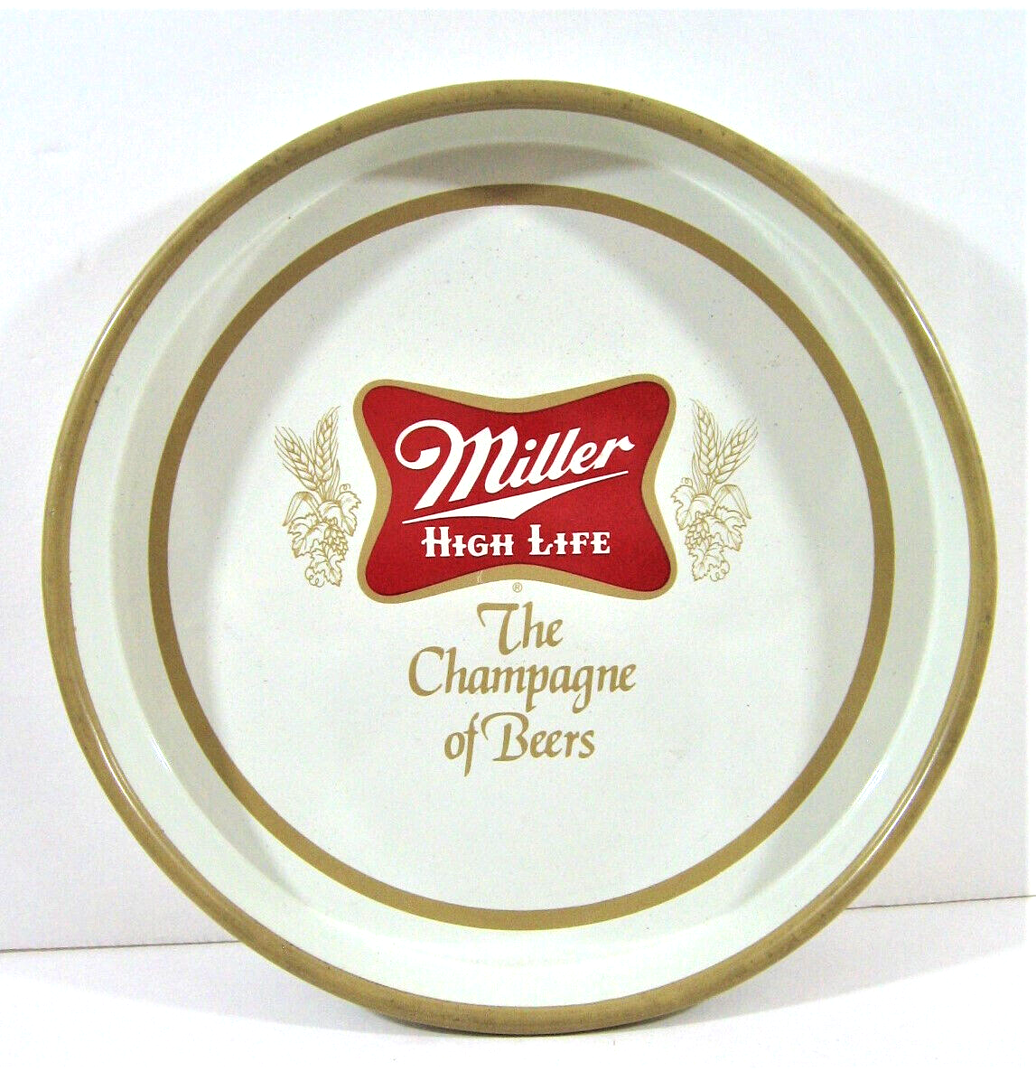 Vintage Miller High Life Beer Tray Logo Image Old Distributor