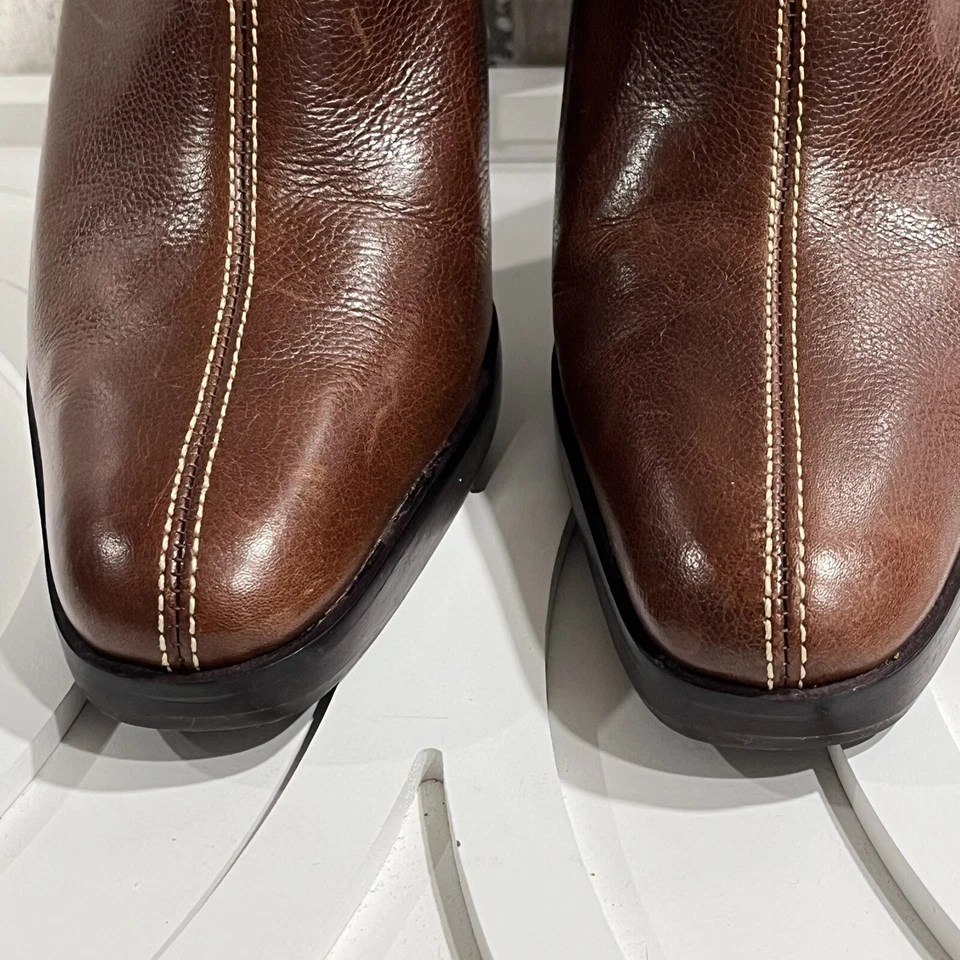 Zuecos UNISA de cuero marrón Western STARLING tacón alto MULES para mujer 8,5 B Brasil Foto 4 de 4