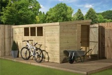 Empire 3000 Pent Garden Shed Wooden 14X6  14ft x 6ft PRESSURE TREATED TONGUE & G
