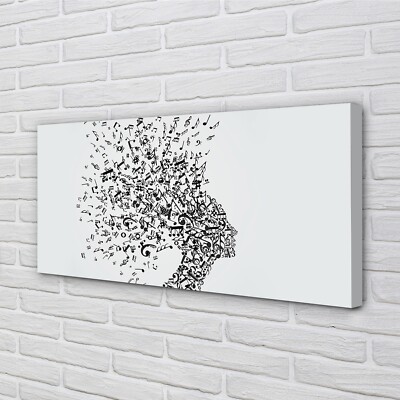 Tulup Leinwandbild 140x70 Wandkunst Weibliche Gitarrennoten