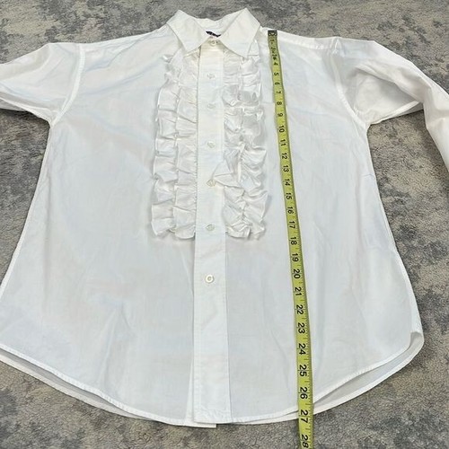 Ralph Lauren Purple Label Ruffle Frill Button Front Shirt Blouse Long Sleeve 6 - Picture 5 of 13
