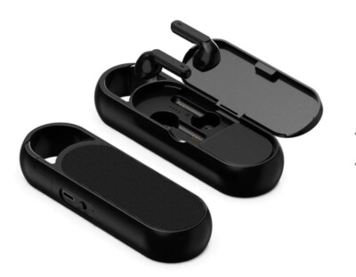 Bluetooth kabellose Kopfhörer TWS mit Lautsprecher Schwaiger KH31 BTS Schwarz