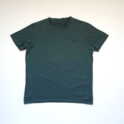 Prada Milano T-shirt Black Tab Pocket Mens size S