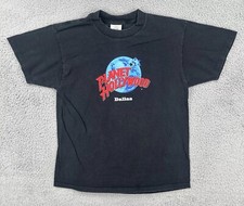 Vintage Planet Hollywood Dallas 90s Large Black Single Stitch T Shirt USA Made