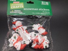 Christmas crafts snowman stickers 8 pieces 1.3 x 0.99in