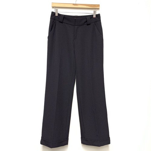 Sundance Wide Leg Flare Trousers Dress Pants Size 2 Petite 2P Black Career Work
