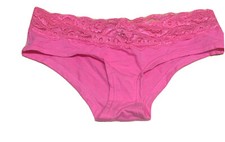 Frederick's of Hollywood Bikini Panty Pink lace Cotton new size M