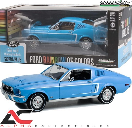 GREENLIGHT 13640 1:18 1968 FORD MUSTANG GT FASTBACK (RAINBOW OF