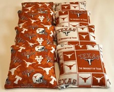 8 CORNHOLE BEAN BAGS TEXAS LONGHORNS ALL WEATHER WATERPROOF WASHABLE CORN HOLE