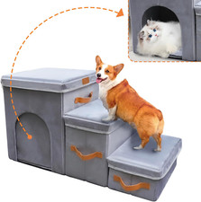 17" H Dog Stairs for High Beds up to 25" H - Pet Steps for Small Medium or Large