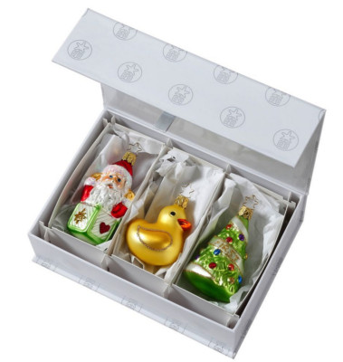 Inge Glas Baby's First Christmas Gift Set Santa Tree Duck