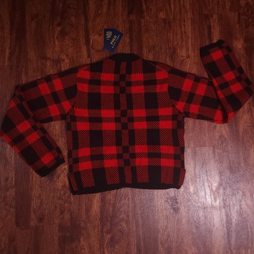 Polo Ralph Lauren Cardigan Sweater Kids SZ S Red Buffalo Plaid Wool Blend Preppy - Picture 9 of 9