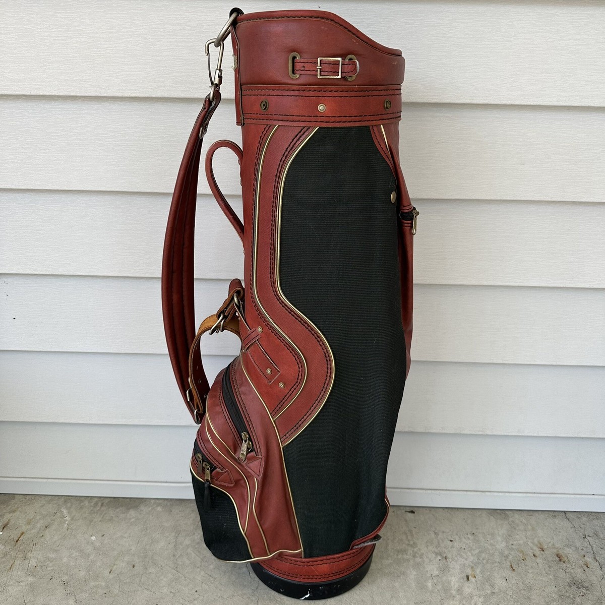 Vintage Classic Titleist Red Black Gold Faux Leather Canvas