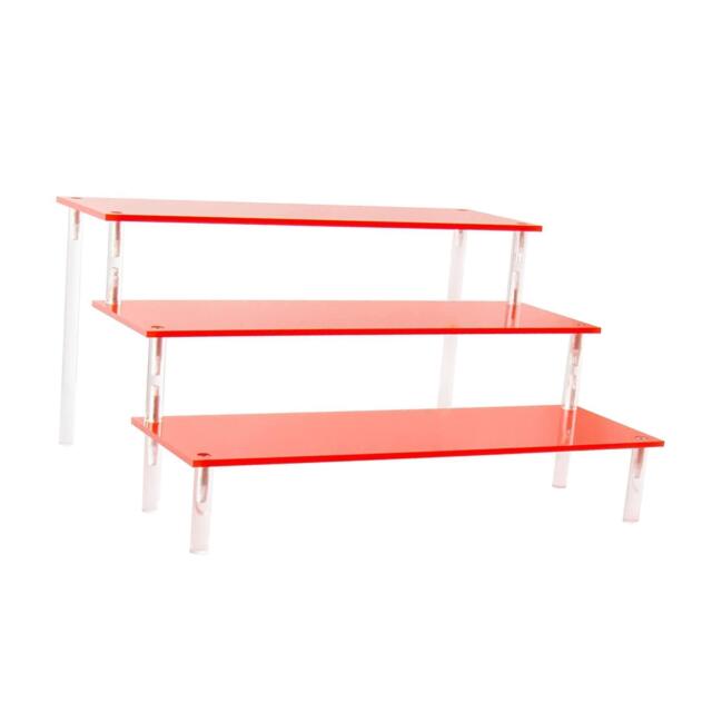 Acrylic Displaying Risers Organizer 3 Tier Polished Edges Sturdy and Stable